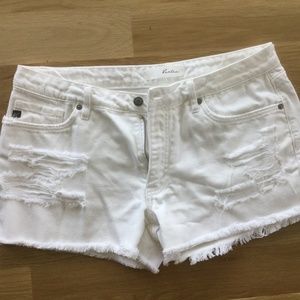 KanCan white denim shorts